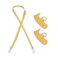 Purse Strap Crossbody with Silver Metal Hardware, Adjustable Shoulder Straps for Bags & Purses with Leather Buckle Yellow
