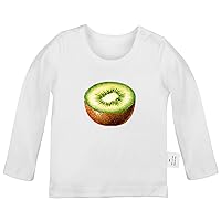 Fruit Kiwi Cute Novelty T Shirt, Infant Baby T-Shirts, Newborn Long Sleeves Graphic Tee Tops
