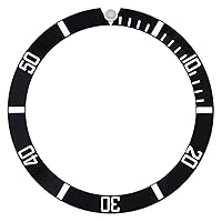 BEZEL INSERT COMPATIBLE WITH SEIKO 37.80MM X 30.80MM WATCH BLACK