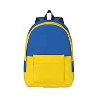 Flag Of Ukraine Print Canvas Laptop Backpack Outdoor Casual Travel Bag Daypack Book Bag For Men Women