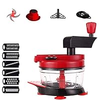 Qiangcui 2 liters of Capacity Hand Chopper Mince,Multifunctional Meat Grinder,Food Chopper,for Baby Food,Meat,Onion,Vegetables/246