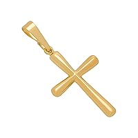 MAZZERI 14k Gold Cross Pendant, Hypoallergenic Gold Religious Charms for Men and Women, Handcrafted in the USA