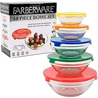 Farberware 10-Piece Bowl Food Storage Set, 7x4x7, Multicolor