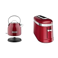 KitchenAid KEK1222ER 1.25-Liter Electric Kettle - Empire Red,Small & 2-Slice Toaster KMT3115ER Urban Small Space, Empire Red