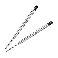 Premium Pen Refill, Deeply Pigmented Ink for All Bastion Bolt Action Luxury Pens, Standard Ink Refill with 0.55mm Fine Tip - Black Gel, 2 PCs