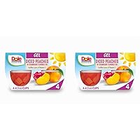 Fruit Bowls Peaches in Strawberry Flavored Gel, Gluten Free Healthy Snack, 4.3 Oz, 4 Cups (Pack of 2)