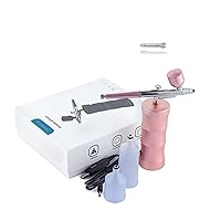 YXYX Handheld Airbrush Kit 0.3mm Mini Facial Airbrush Compressor Kit Air-Brush Spray Gun Oxygen Injector for Nail Art Paint Craft Cake Nano Mist Sprayer for Makeup Art Craft (Color : Pink)