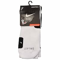 Nike Dri-Fit Elite Basketball Socks (X-Large, White/Black/(Black))