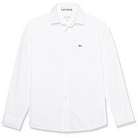 Lacoste Boys' Striped Print Oxford Cotton Shirt