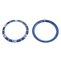 Ewatchparts REPLACEMENT EZ SNAP IN BEZEL INSERT BLUE WITH LARGE NUMBERS 38.10MM X 30.50MM