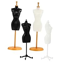ERINGOGO 8 Pcs Mannequin Stand Maniquin Body with Stand Doll Display Holder Sewing Maniquins Body Small House Accessory Miniature Doll Clothes Stand Doll Body Stand Fabric Dress Plastic