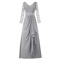 Mother of The Bride Dresses for Wedding Long Sleeves Plus Size Formal Evening Party Dresses