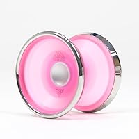 Iceberg Yo-Yo- CNC Polycarbonate Body with Stainless Steel Rings (Pink with Silver Hub Silver Rings)