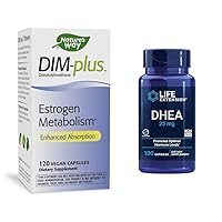 DIM-Plus, DIM Supplement, Supports Balanced Estrogen Metabolism* & Life Extension DHEA 25 mg – Supplement for Hormone Balance