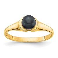 14k Black FW Cultured Natural Pearl Ring Y1855BP