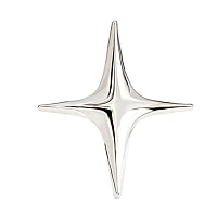 Brooch Pins for Girls, Metal Four-pointed Star Brooch Elegant Luxury Golden Silver Color Clothing Accessories Women Business Suit Lapel Pin Fashion