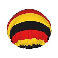 german flag Print Soft Shower Cap for Women, Reusable Environmental Protection Hair Bath Caps