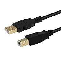 Monoprice USB-A Male to USB-B Male 2.0 Cable - 28/24AWG, Shielded, Gold Plated, 15 Feet, Black