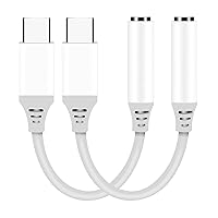 ENVEL USB C to 3.5mm Headphone Jack Adapter, 2 Pack Type C to Aux Audio Cable Compatible with iPhone 15 Pro Max Samsung Galaxy S23 S22 S21 S20 FE Ultra 5G, iPad Pro, Google Pixel 5/6/7