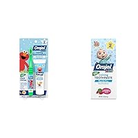 Orajel Baby Tooth Cleanser with Toothbrush & Kids CoComelon Training Toothpaste Fluoride-Free, 2 Piece Set