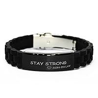 Bracelet From Son in Law, Stay Strong, Birthday Christmas Motivational Inspirational Gifts Support Love Gifts Engraved Bracelet For Men Women