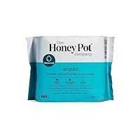 Honey Pot Super with Wings Herbal-Infused, 16 Pads (Pack of 2)
