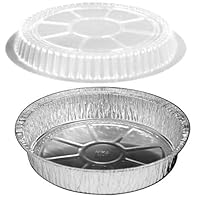SAFEPRO COMBO 9-inch Aluminum Foil Pans with LIDS (Case of 100), Foil Bakeware, Round Foil Baking Pans