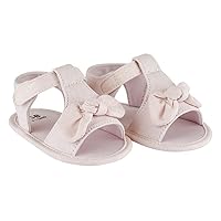 Stephan Baby Infant Shoes & Sandals-Canvas Sandal Set with Bow, 6-12 Months, Pink