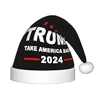 Trump 2024 Take America Back Santa Hat Kids Christmas Hats Plush Xmas Hat For Christmas New Year Holiday Festival Party Hats