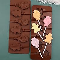 6 Hole Cute Gingerbread Man Candy Silicone Lollipop Mold Food Grade Chocolate Molds DIY Cake Pastry Decor Kitchen baking tools