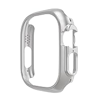TONECY Cover for Apple Watch Ultra Case 49 mm Hard PC Shockproof All-Round Edge Protective Case Bumper for iWatch Ultra 49 mm Accessories (Colour: Silver, Size: Ultra 49 mm)