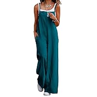 YESNO Women's Summer Boho Casual Jumpsuits Wide Leg Overalls Floral Print Baggy Rompers with Pockets PZZCR