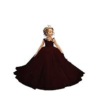 Girl's Flower Dresses for Wedding Tulle Princess Kids Bridesmaid Ball Gowns Sweet Pageant Prom Dress