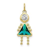 10k Yellow Gold Polished December Girl Charm Pendant Necklace Measures 20x10mm Wide Jewelry for Women