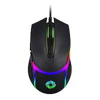 S500 Gaming Mouse with 16.8 Million RGB Color Backlit, 8000 DPI Adjustable, Comfortable Grip, 6 Programmable Marco Buttons by Software for PC/Laptop