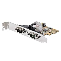StarTech.com 2-Port PCI Express Serial Interface Card, Dual Port PCIe to RS232 (DB9) Serial Card, 16C1050 UART, Low/Full Profile Brackets, COM Retention, for Windows/Linux (21050-PC-SERIAL-LP)