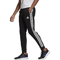 adidas Men's Essentials Fleece Tapered Cuff 3-Stripes Pants