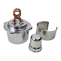 42002 Alcohol Burner with Dual Wick, 100 mL Capacity,Silver/Bronze