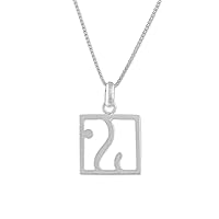 NOVICA Handmade .925 Sterling Silver Pendant Necklace Square from Thailand No Stone Animal Themed 'Elephant Square'