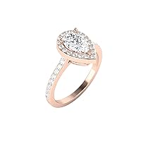 GEMHUB 1. Ct Oval Lab Created G VS1 Diamond Hidden Halo Bridal Anniversary Ring 14k Rose Gold Size 4 5 91