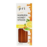 PRI Lemon Twist Manuka Honey Sticks, Certified MGO 30+, Raw New Zealand Manuka Honey, Perfect for On-the-Go, 10ct