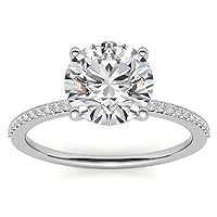2CT Round Colorless Moissanite Engagement Ring Wedding Bridal Set Eternity Solitaire Halo Silver Gold Dainty Stacking Anniversary Promise Purpose Gift Her Him