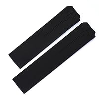 for Tissot T-Touch T013 T047 20mm Soft Silicone Rubber Watch Band Black Orange Sport Waterproof Watch Strap T091 T013420A (Color : Black-No Buckle, Size : 20mm)