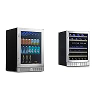 NewAir 224 Can Beverage Refrigerator and 46 Bottle Dual Zone Wine Fridge Bundle
