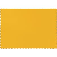 Club Pack of 600 Solid School Bus Yellow Disposable Table Placemats 13.5