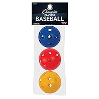 Champion Sports PLBBAR 9 in. Plastic Baseball, Red, Royal Blue & Yellow - Set of 3