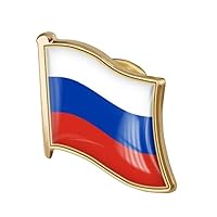 Russian Flag Pin Badge Metal Patriotic Lapel Pin Flag of Russian National Brooch for Women Men