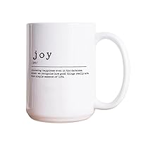 Novelty Quote White Ceramic Coffee Mugs 15oz,Joy Definition Dictionary Word Meaning Funny Coffee Mug Porcelain Humorous Coffee Cup for Christmas Friends Classmate Teacher Kids