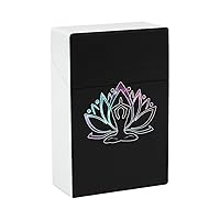 India Lotus Yoga Cigarette Box One-Hand Flip-Top Cigarette Case Holder Gift for Men Women