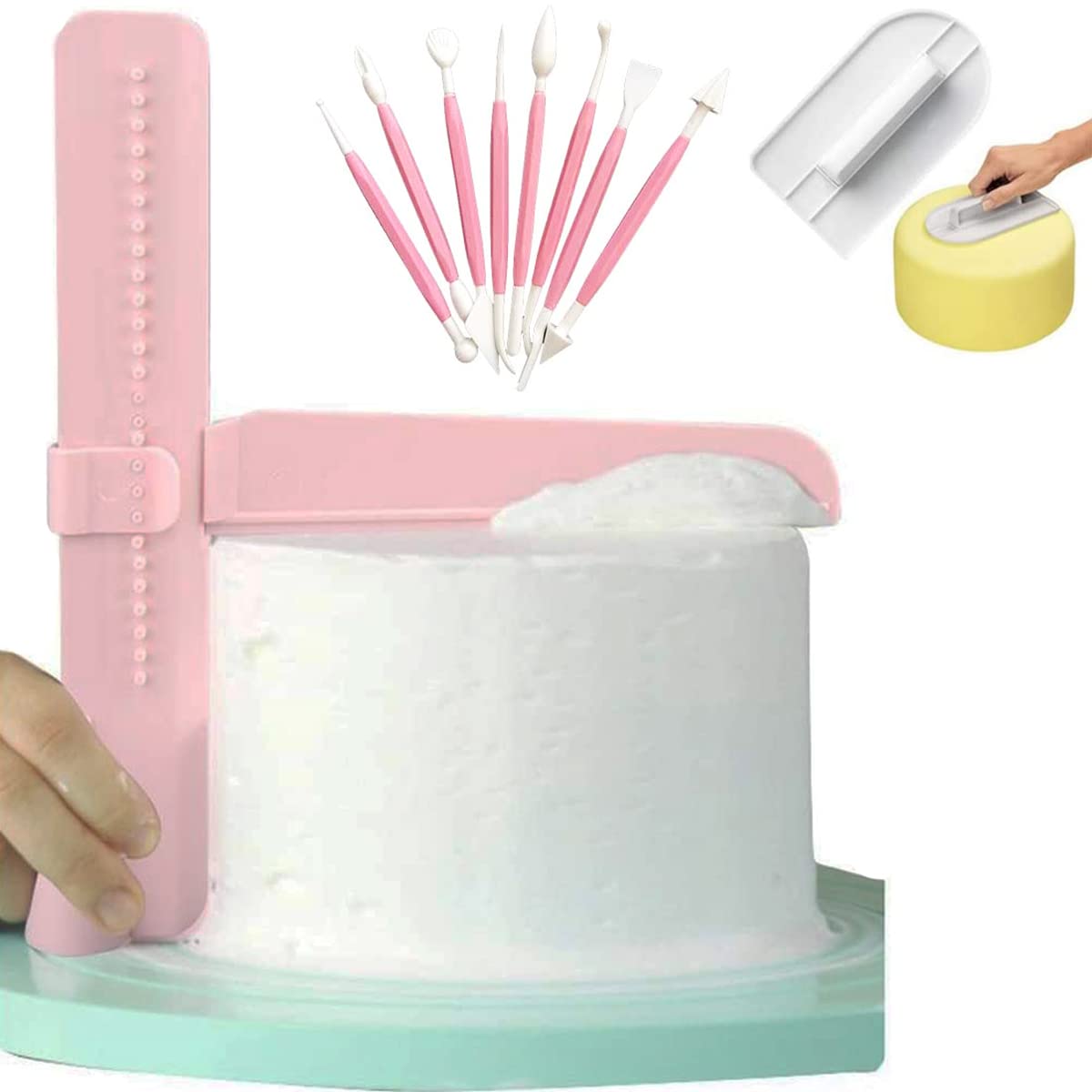 Mua GADENT Adjustable Cake Scraper, Plastic Cake Cream Smoother ...